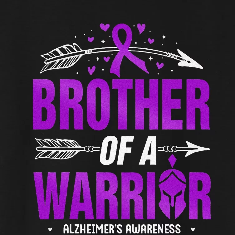 AlzheimerS Awareness Brother Of A Warrior Purple Ribbon Women's Crop Top Tee