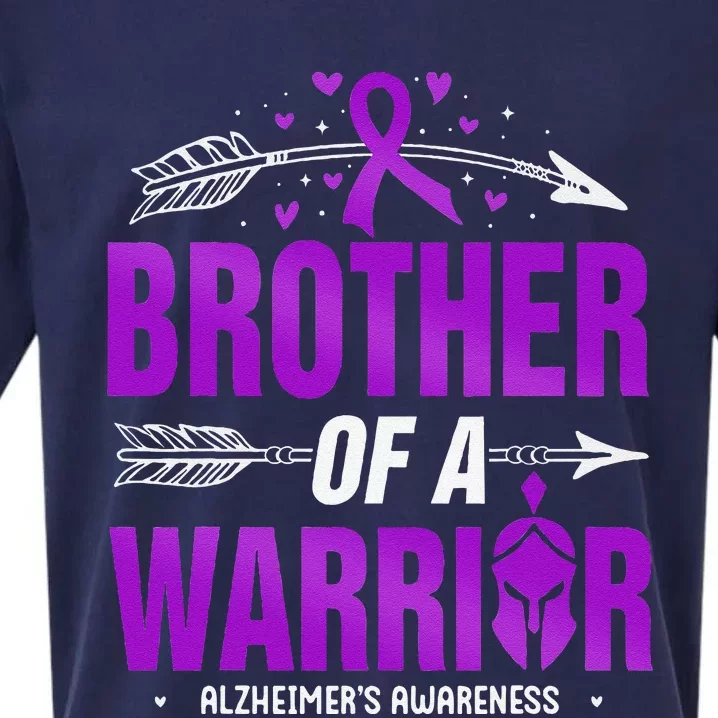 AlzheimerS Awareness Brother Of A Warrior Purple Ribbon Sueded Cloud Jersey T-Shirt