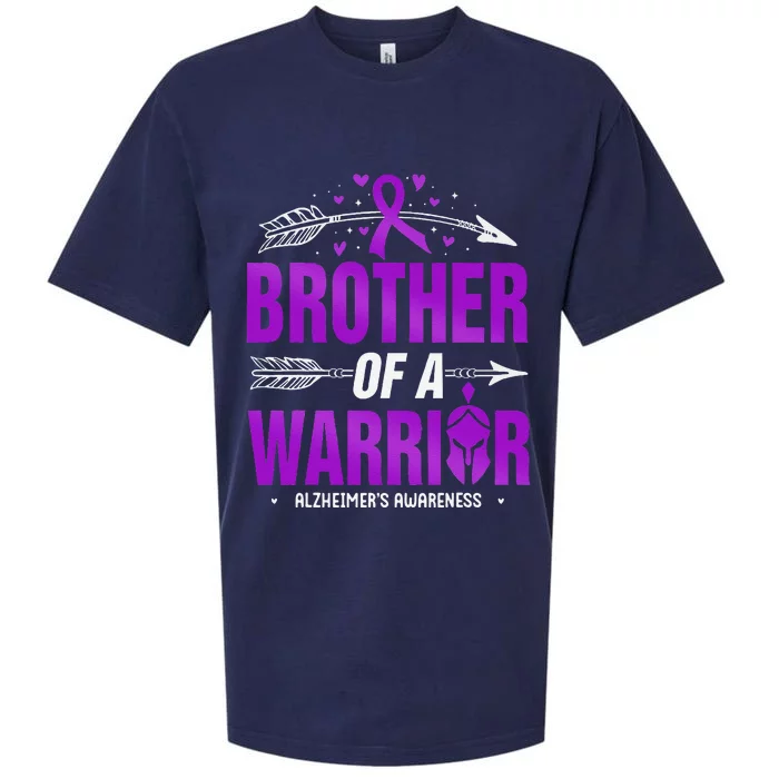 AlzheimerS Awareness Brother Of A Warrior Purple Ribbon Sueded Cloud Jersey T-Shirt