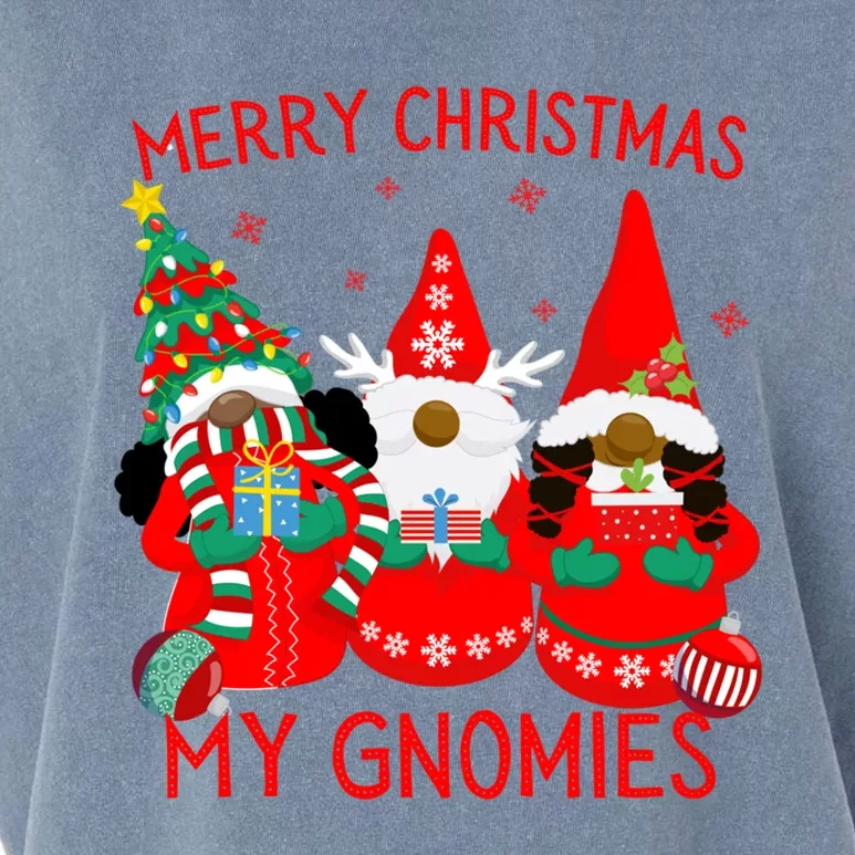 African American Black Gnomes Merry Christmas My Gnomies Gift Garment-Dyed Women's Muscle Tee