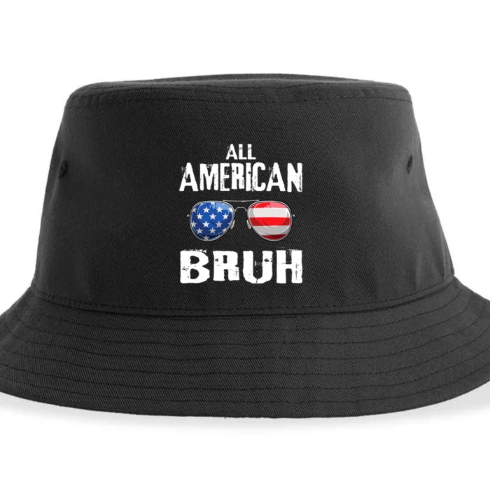 All American Bruh 4th Of July Boy Patriotic Sustainable Bucket Hat