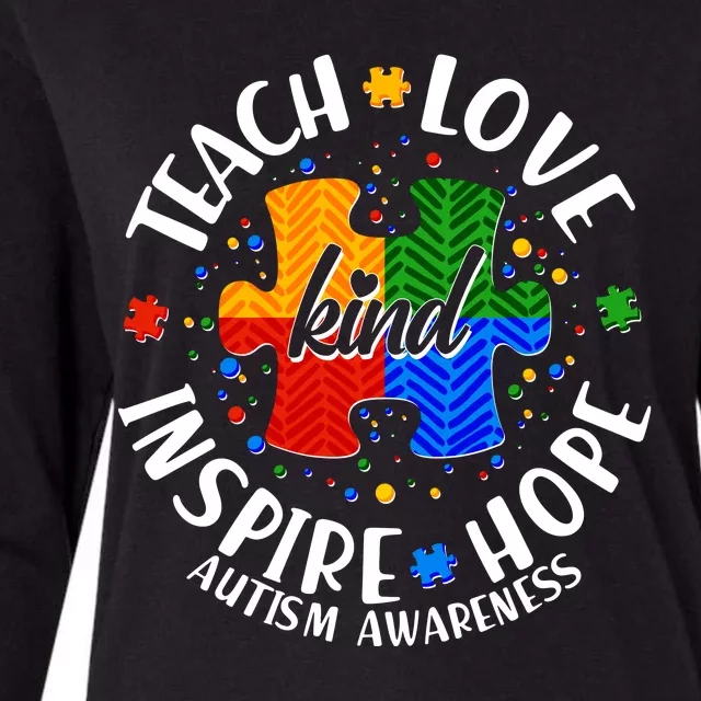 Autism Awareness Be Kind Teach Love Inspire Hope Womens Cotton Relaxed Long Sleeve T-Shirt