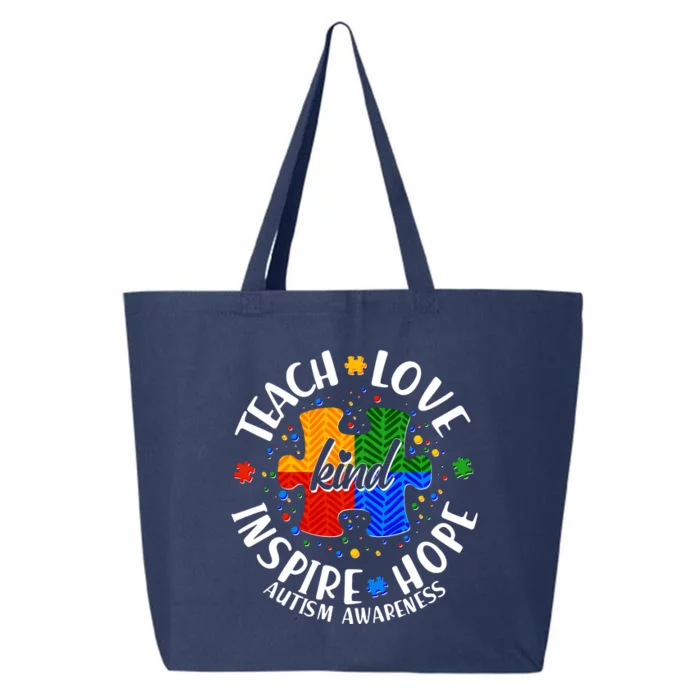 Autism Awareness Be Kind Teach Love Inspire Hope 25L Jumbo Tote