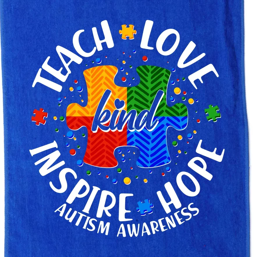 Autism Awareness Be Kind Teach Love Inspire Hope Platinum Collection Golf Towel