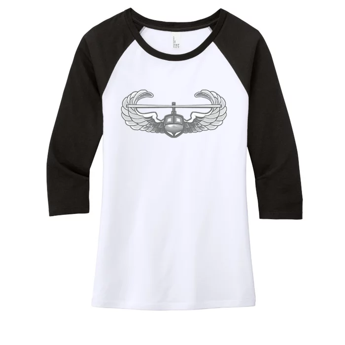 AIR ASSAULT BADGE US ARMY HELICOPTER WINGS Women's Tri-Blend 3/4-Sleeve Raglan Shirt