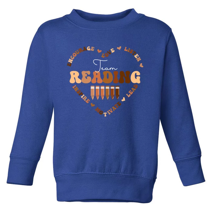 Afro African Black History Month Team Reading School Heart Cute Gift Toddler Sweatshirt