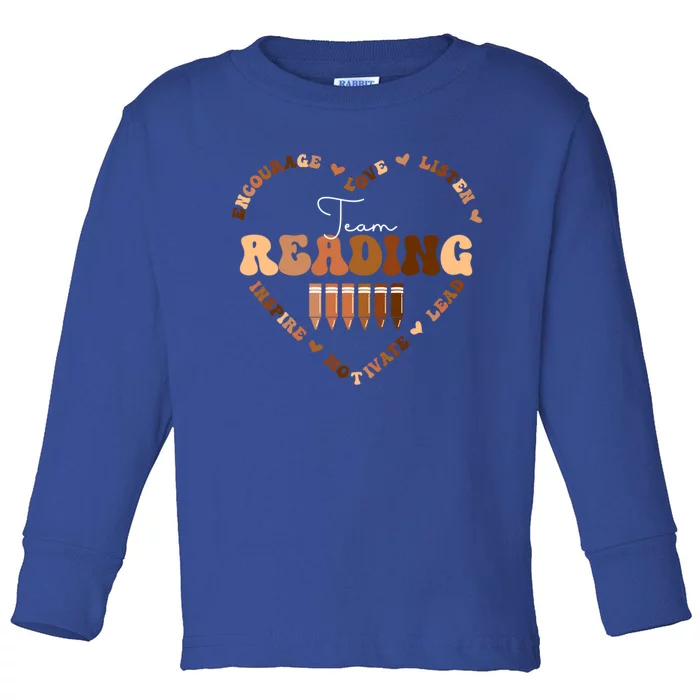 Afro African Black History Month Team Reading School Heart Cute Gift Toddler Long Sleeve Shirt