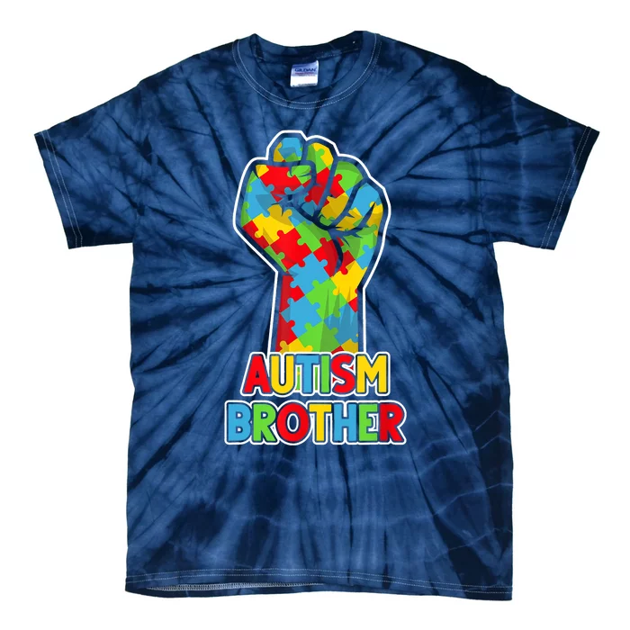 Autism Awareness Brother Acceptance Men Support Love Tie-Dye T-Shirt