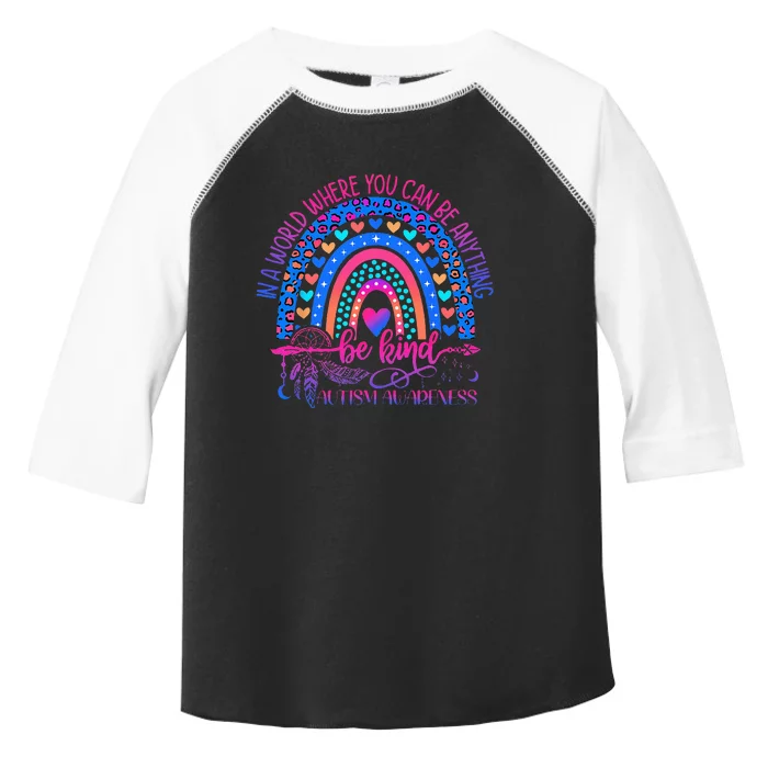 Autism Awareness Be Kind Leopard Rainbow Choose Kindness Toddler Fine Jersey T-Shirt