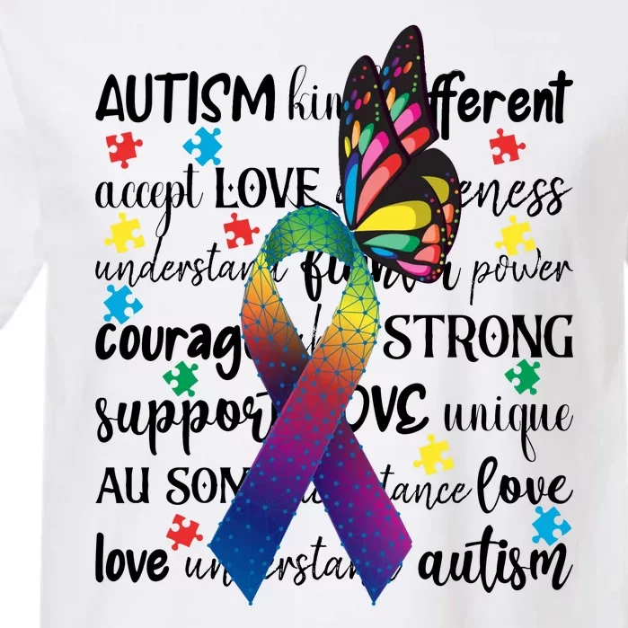 Autism Acceptance Butterfly Different Is Beautiful Garment-Dyed Heavyweight T-Shirt