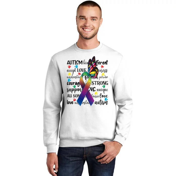 Autism Acceptance Butterfly Different Is Beautiful Sweatshirt