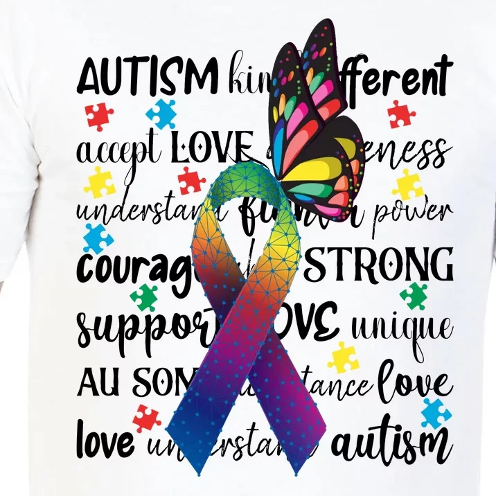 Autism Acceptance Butterfly Different Is Beautiful Comfort Colors T-Shirt