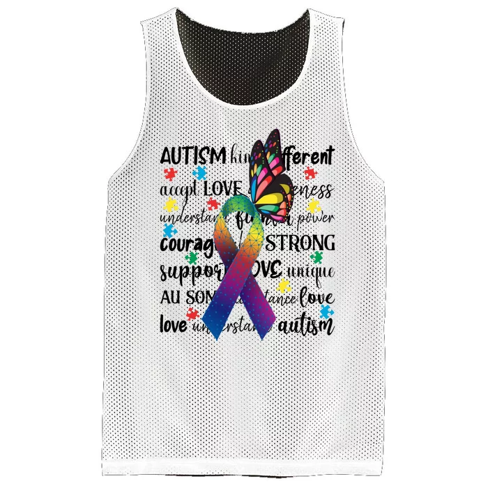 Autism Acceptance Butterfly Different Is Beautiful Mesh Reversible Basketball Jersey Tank