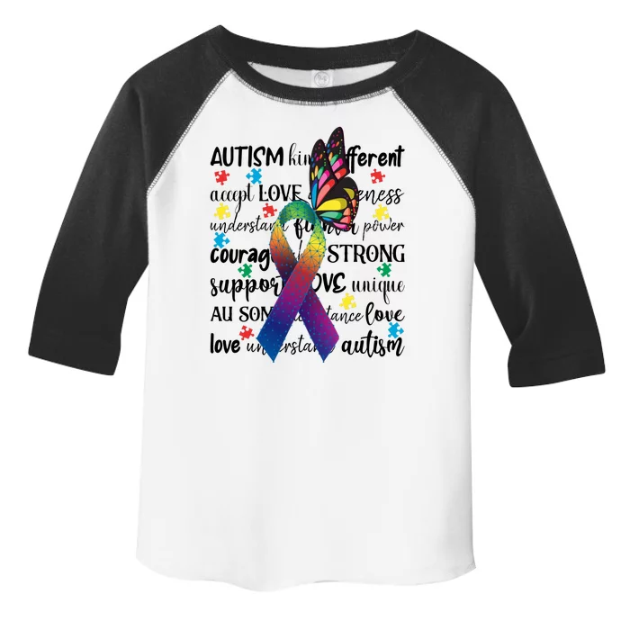 Autism Acceptance Butterfly Different Is Beautiful Toddler Fine Jersey T-Shirt