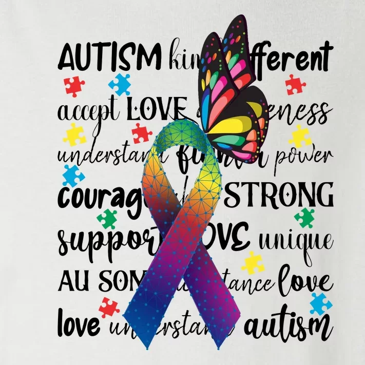 Autism Acceptance Butterfly Different Is Beautiful Toddler Long Sleeve Shirt