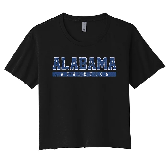 Alabama Athletics Blue Vintage Text Women's Crop Top Tee