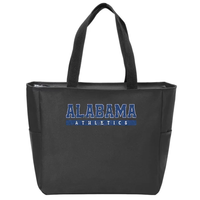 Alabama Athletics Blue Vintage Text Zip Tote Bag