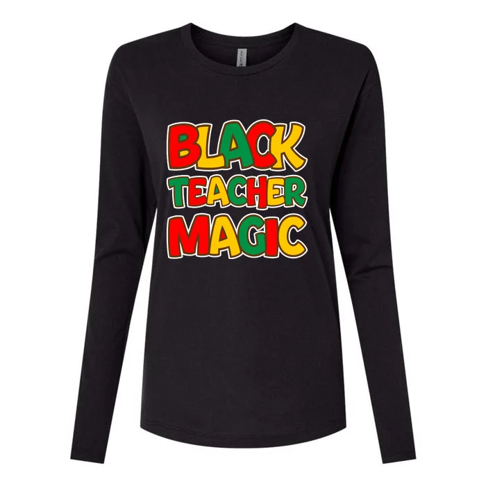 Afro America Black Teacher Magic Black History Gift Womens Cotton Relaxed Long Sleeve T-Shirt