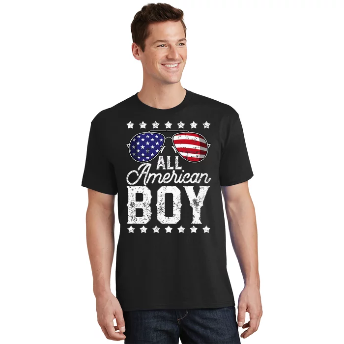 All American Boy 4th Of July Usa Sunglasses Family Matching T-Shirt