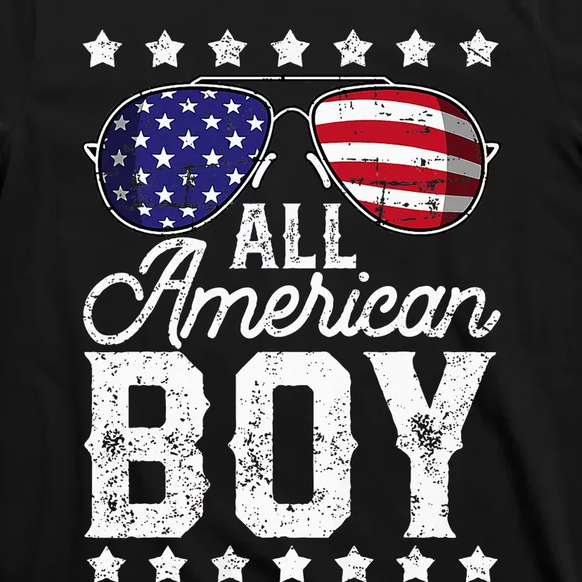 All American Boy 4th Of July Usa Sunglasses Family Matching T-Shirt