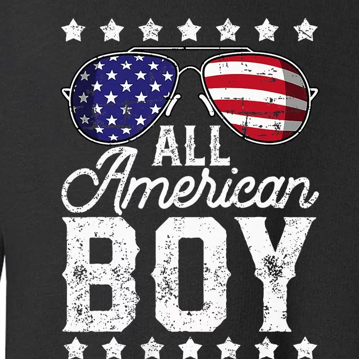 All American Boy 4th Of July Usa Sunglasses Family Matching Toddler Sweatshirt