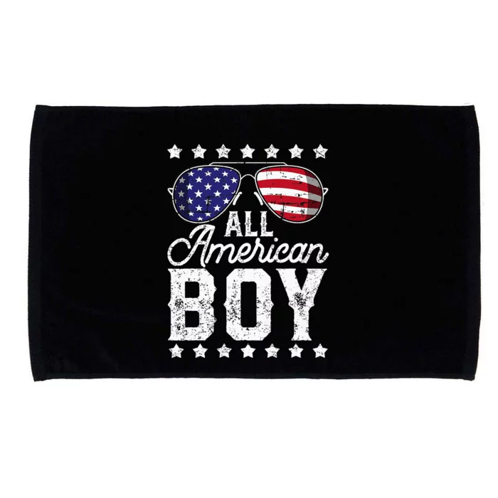 All American Boy 4th Of July Usa Sunglasses Family Matching Microfiber Hand Towel