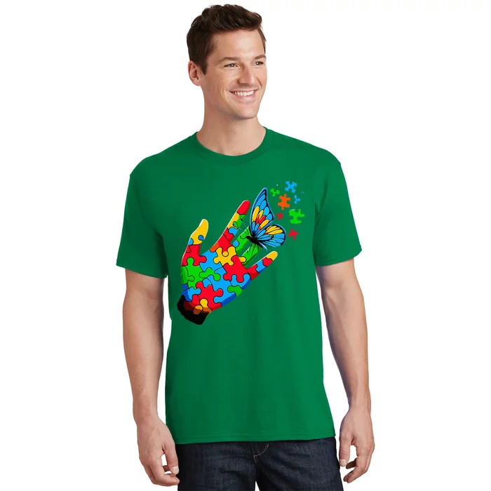 Autism Awareness Butterfly Teacher T-Shirt