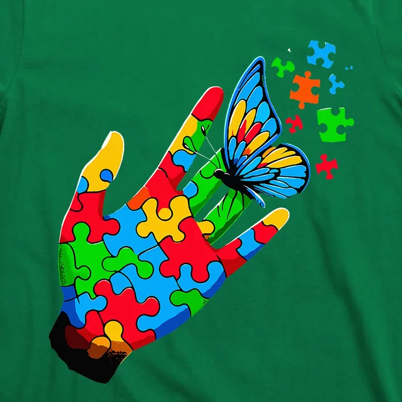 Autism Awareness Butterfly Teacher T-Shirt