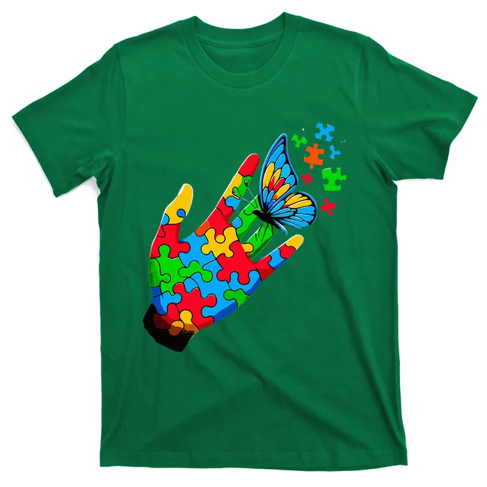 Autism Awareness Butterfly Teacher T-Shirt