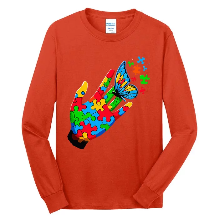 Autism Awareness Butterfly Teacher Tall Long Sleeve T-Shirt