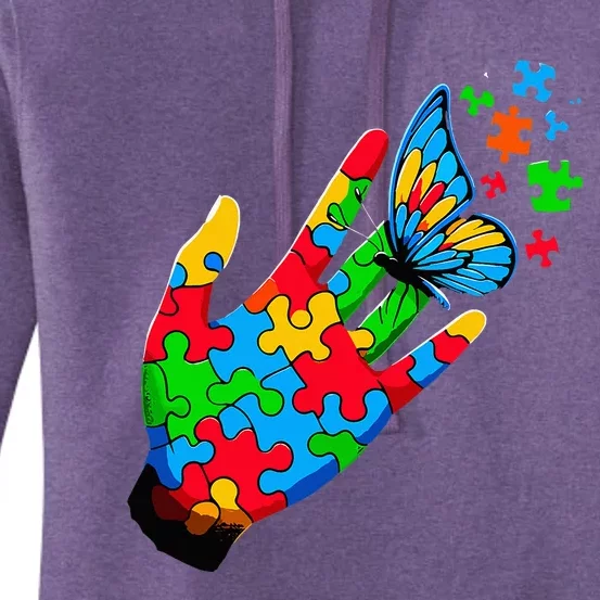 Autism Awareness Butterfly Teacher Women's Pullover Hoodie