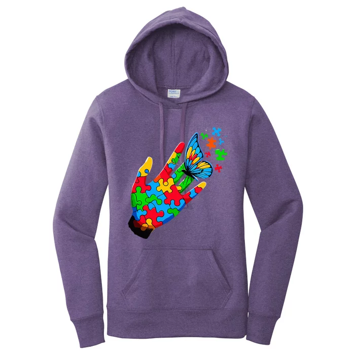 Autism Awareness Butterfly Teacher Women's Pullover Hoodie