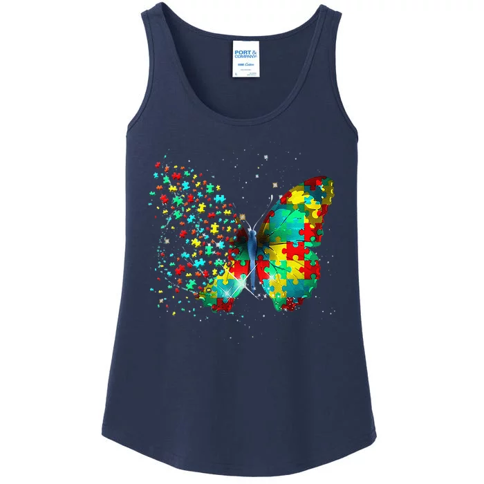 Autism Awareness Butterfly Peace Lover Gift Men Women Ladies Essential Tank