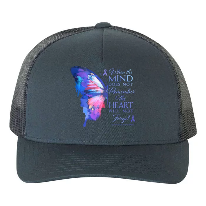 Alzheimers Awareness Butterfly The Heart Remembers Gift Yupoong Adult 5-Panel Trucker Hat