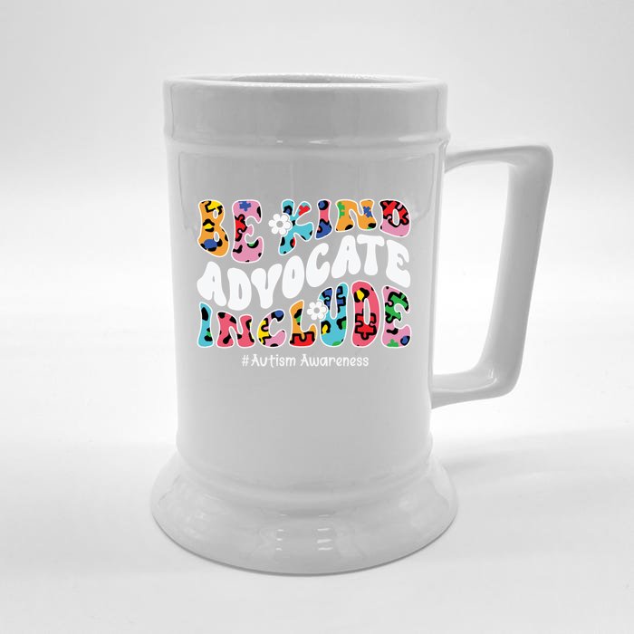 Autism Awareness Be Kind Advocate Include Autism Cool Gift Front & Back Beer Stein