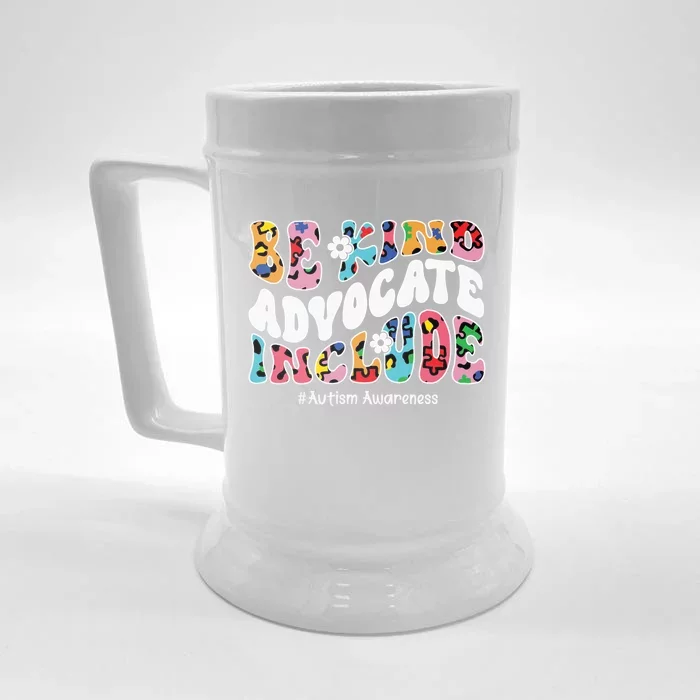 Autism Awareness Be Kind Advocate Include Autism Cool Gift Front & Back Beer Stein