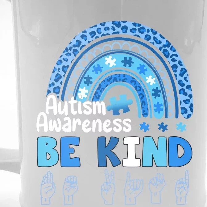 Autism Awareness Be Kind Asl Hand Sign Language Gift Front & Back Beer Stein