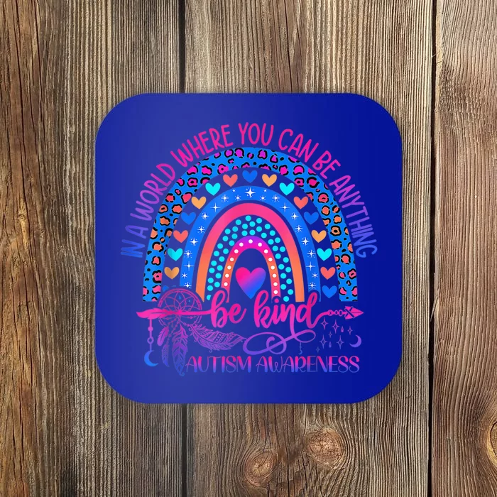 Autism Awareness Be Kind Leopard Rainbow Choose Kindness Coaster