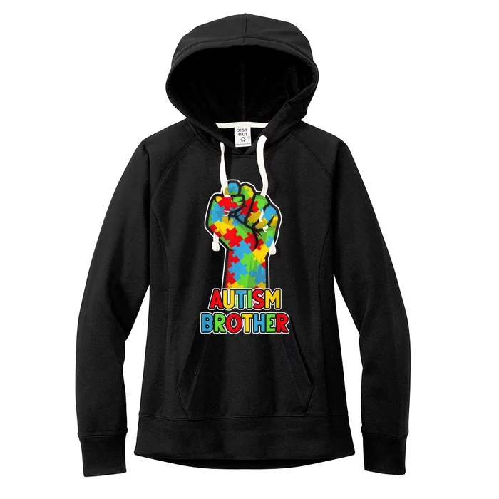 Autism Awareness Brother Acceptance  Support Love Women's Fleece Hoodie