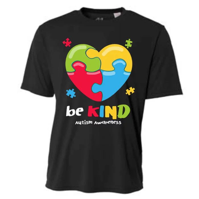 Autism Awareness Be Kind Puzzle Heart Kindness Cooling Performance Crew T-Shirt