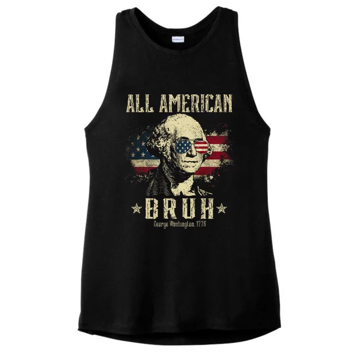 All American Bruh 4th Of July Boy Patriotic Ladies Tri-Blend Wicking Tank