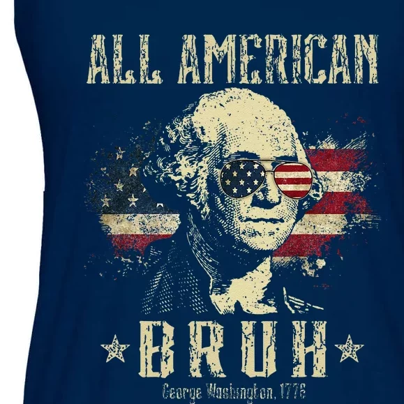 All American Bruh 4th Of July Patriotic Teens Ladies Essential Flowy Tank