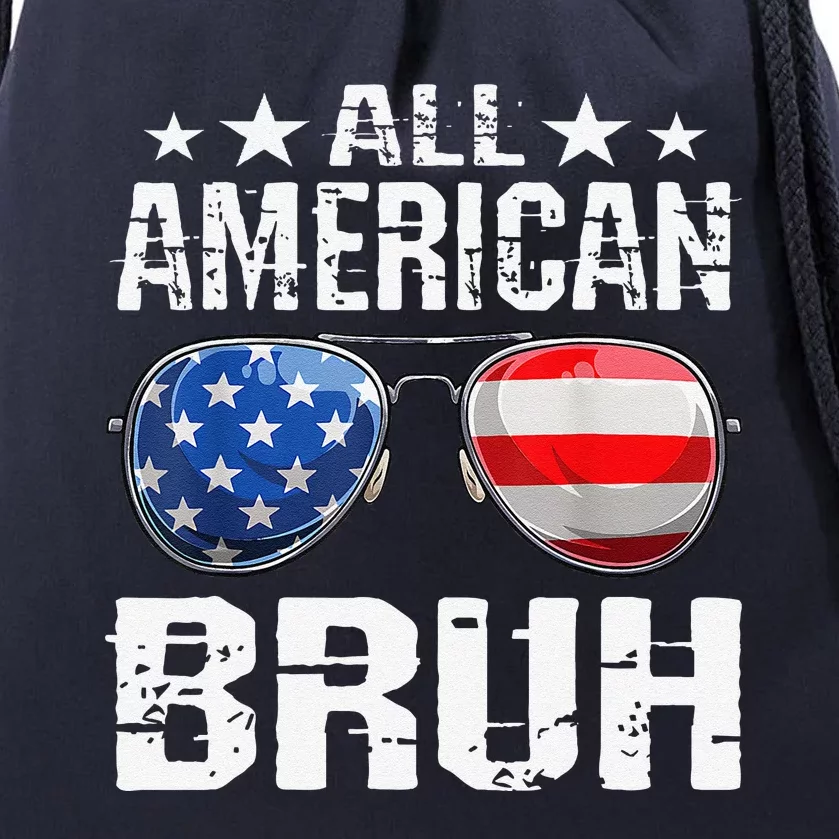 All American Bruh Fourth Of July American Teen Drawstring Bag