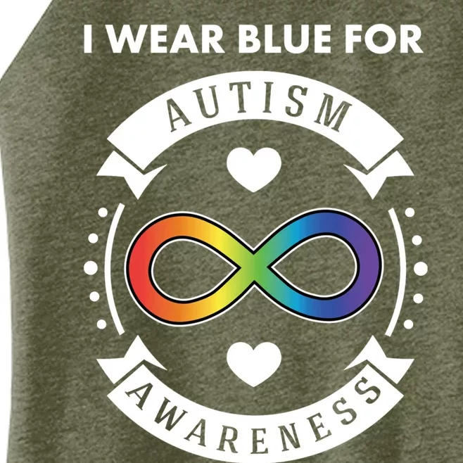 Autism Awareness Blue / Neurodiversity Acceptance Support Meaningful Gift Women’s Perfect Tri Rocker Tank