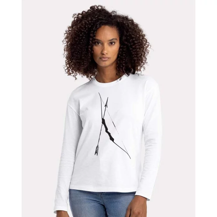 Arrow And Bow Shirts Archery Womens Cotton Relaxed Long Sleeve T-Shirt