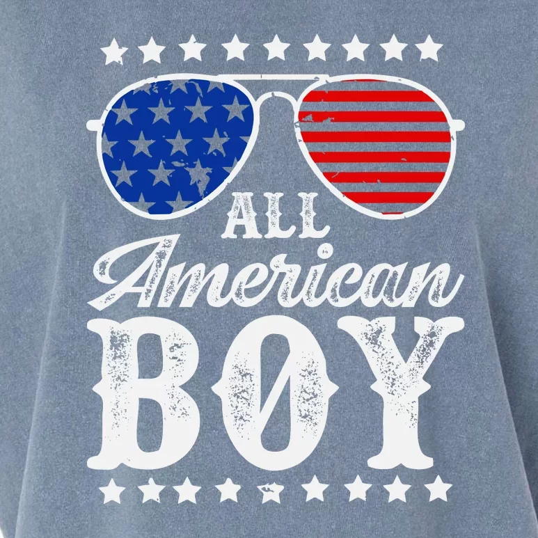 All American Boy 4th Of July Family Matching Sunglasses Garment-Dyed Women's Muscle Tee