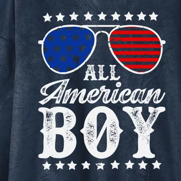 All American Boy 4th Of July Family Matching Sunglasses Hooded Wearable Blanket