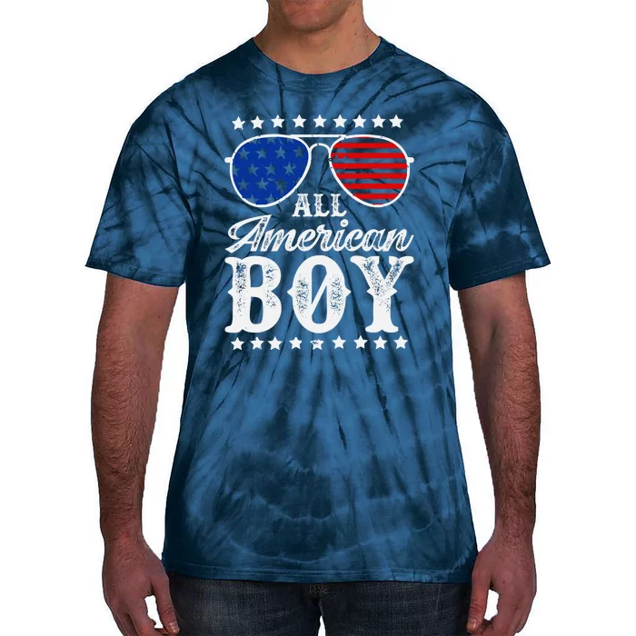 All American Boy 4th Of July Family Matching Sunglasses Tie-Dye T-Shirt