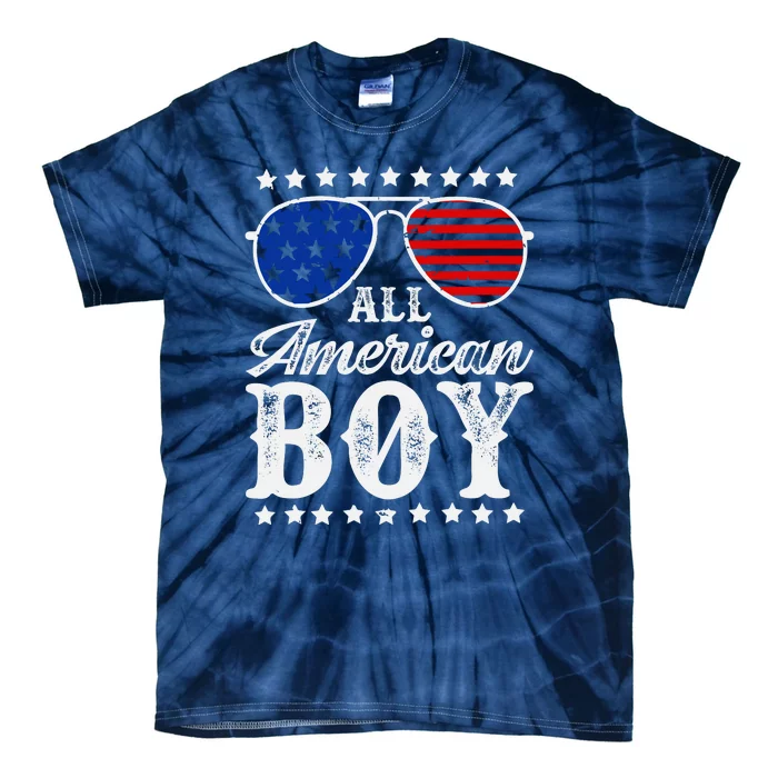 All American Boy 4th Of July Family Matching Sunglasses Tie-Dye T-Shirt