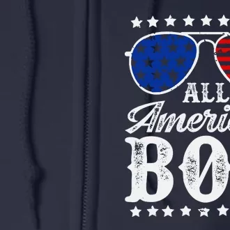 All American Boy 4th Of July Family Matching Sunglasses Full Zip Hoodie